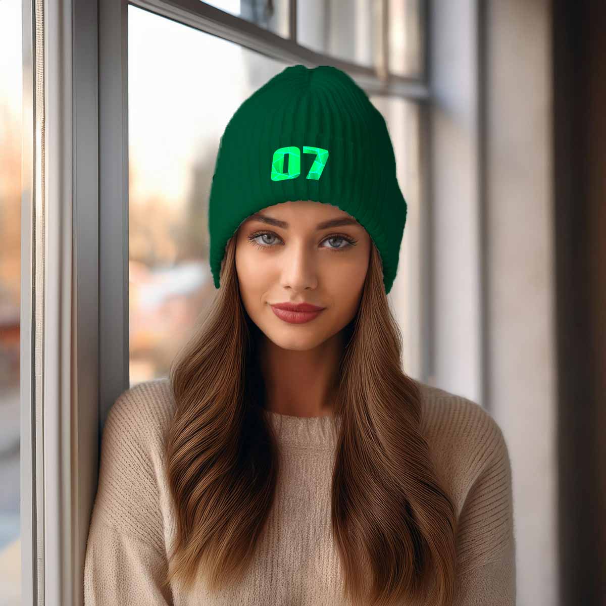 Beanies Plus 07 Number Cuffed Beanie (Spruce)