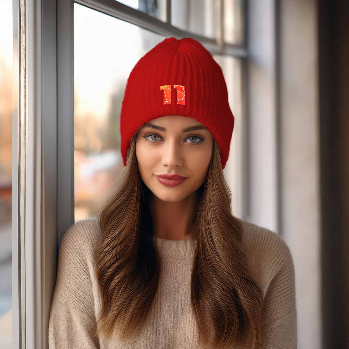 Beanies Plus 11 Number Cuffed Beanie (Red)