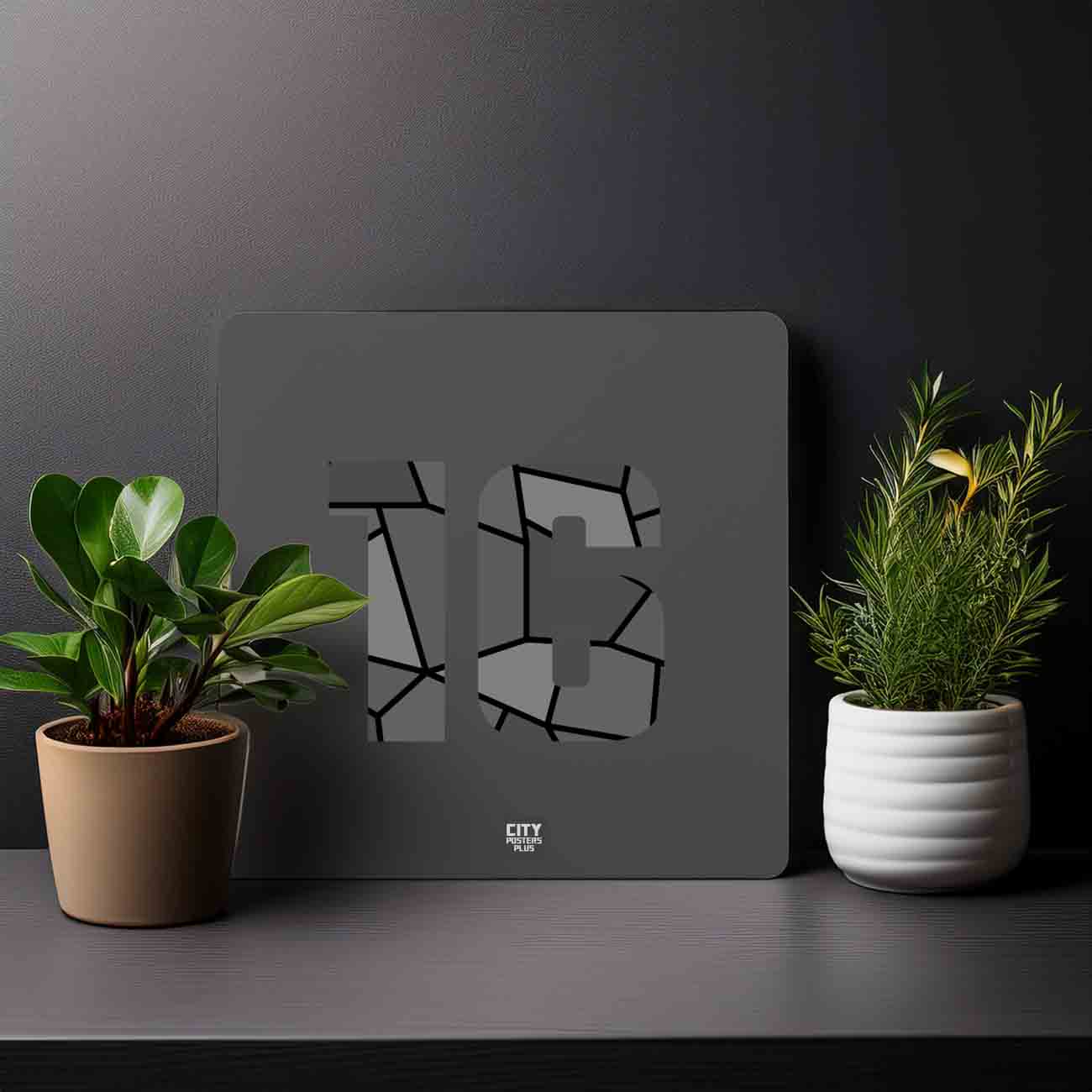 16 Number Mousepad (Charcoal Grey)