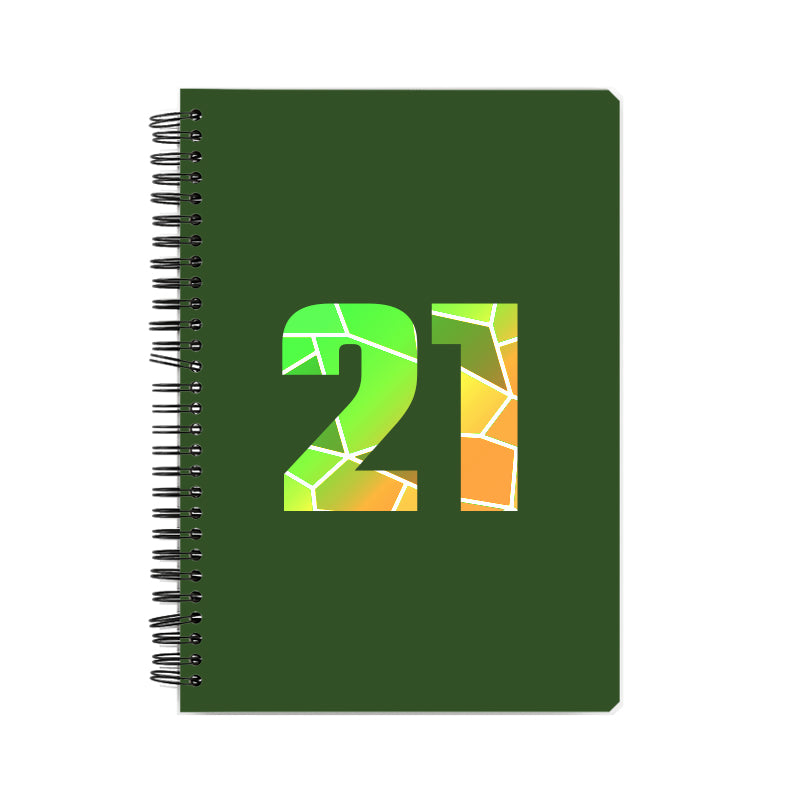 21 Number Notebook (Olive Green)
