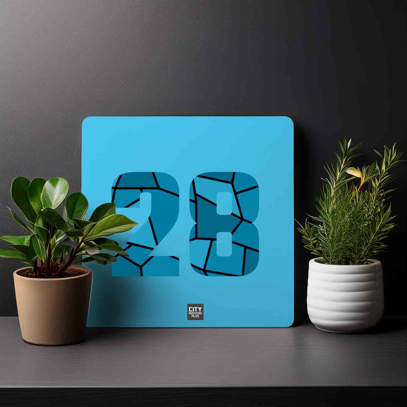 28 Number Mousepad (Sky Blue)