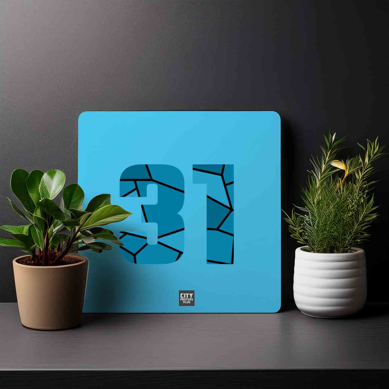 31 Number Mousepad (Sky Blue)