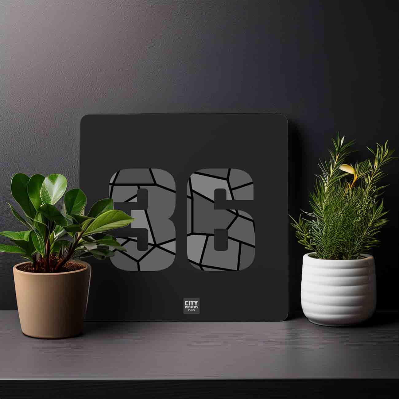36 Number Mousepad (Black)