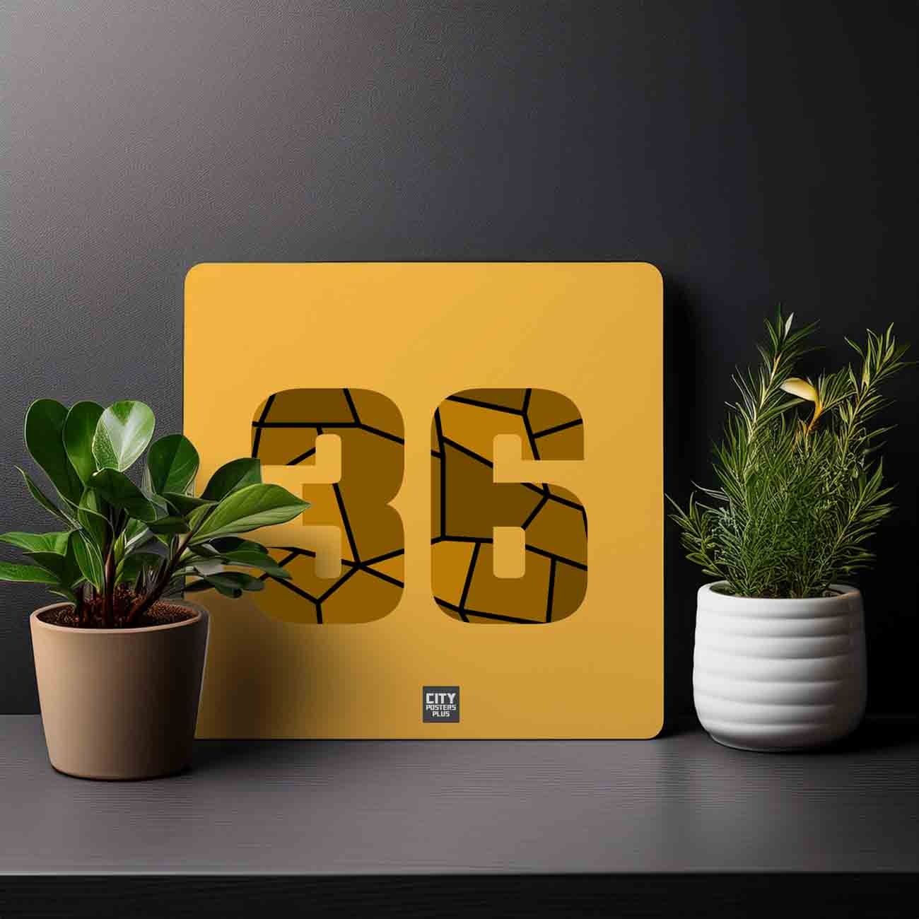 36 Number Mousepad (Golden Yellow)
