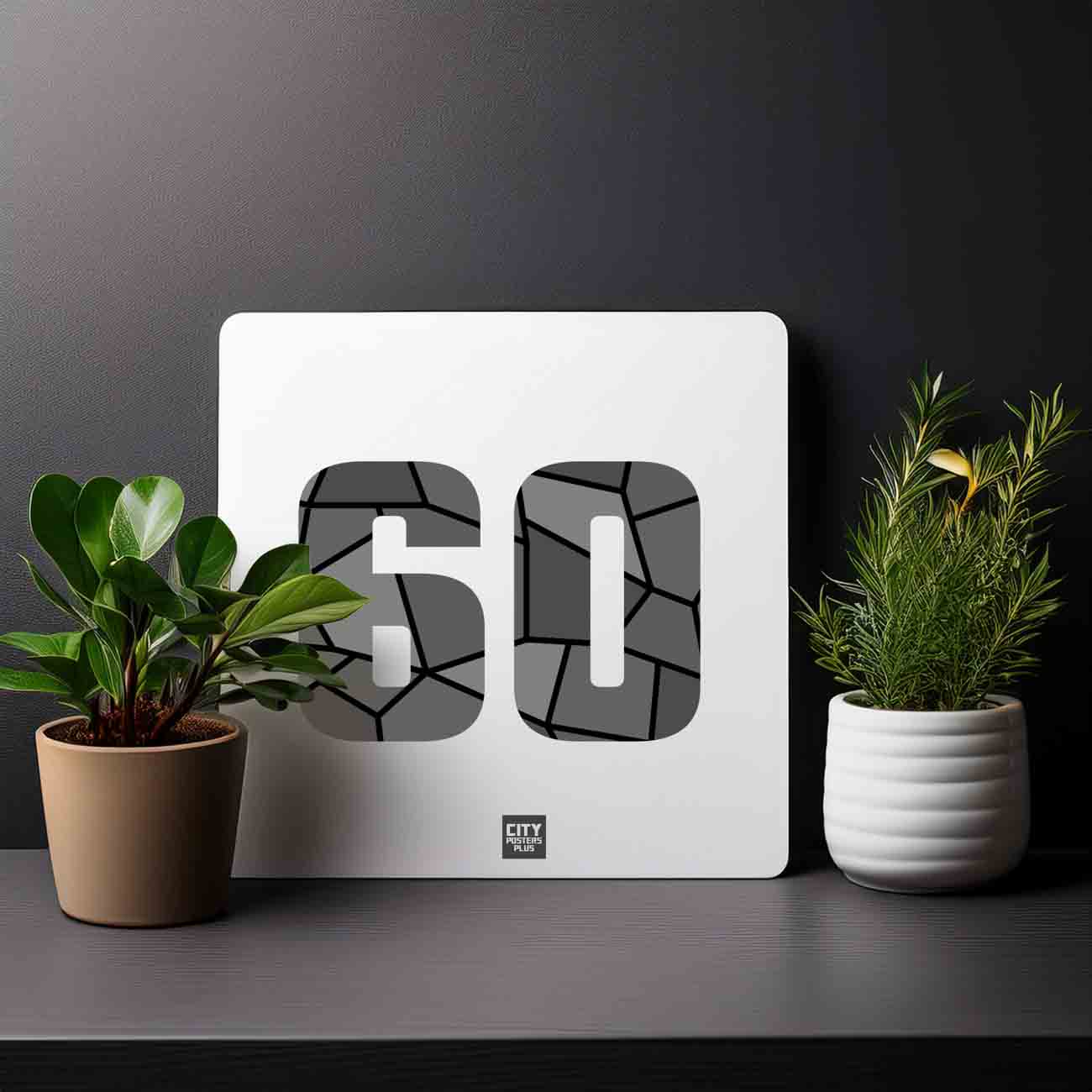 60 Number Mousepad (White)