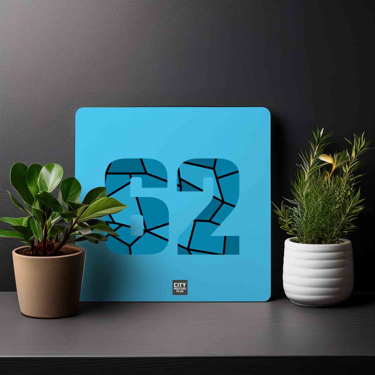 62 Number Mousepad (Sky Blue)