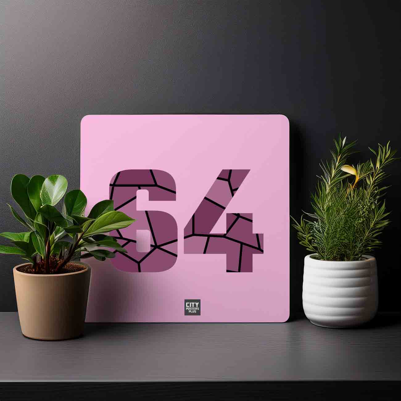 64 Number Mousepad (Light Pink)