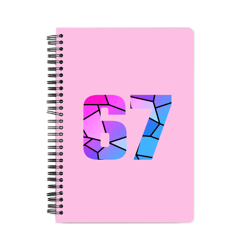 67 Number Notebook (Light Pink)