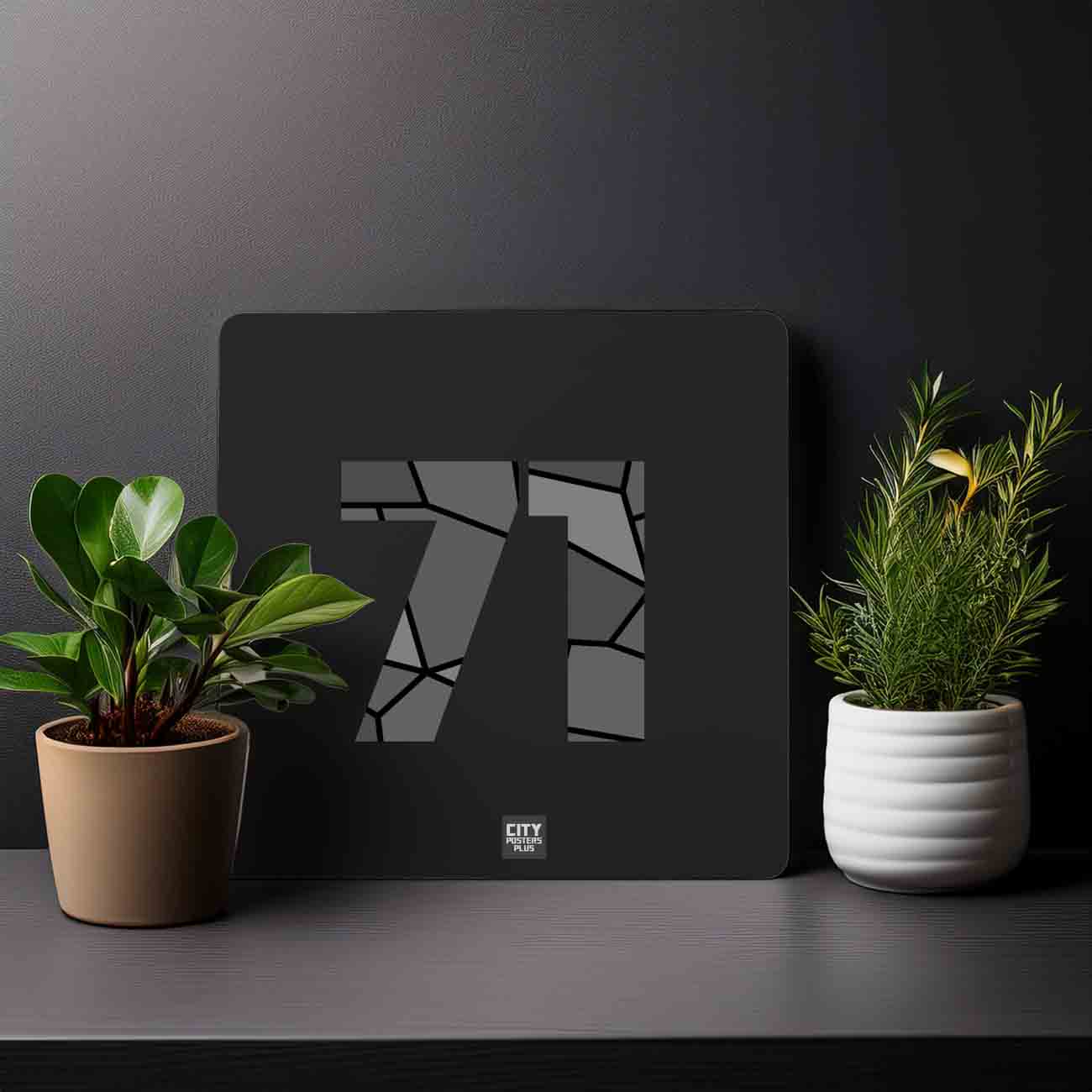 71 Number Mousepad (Black)