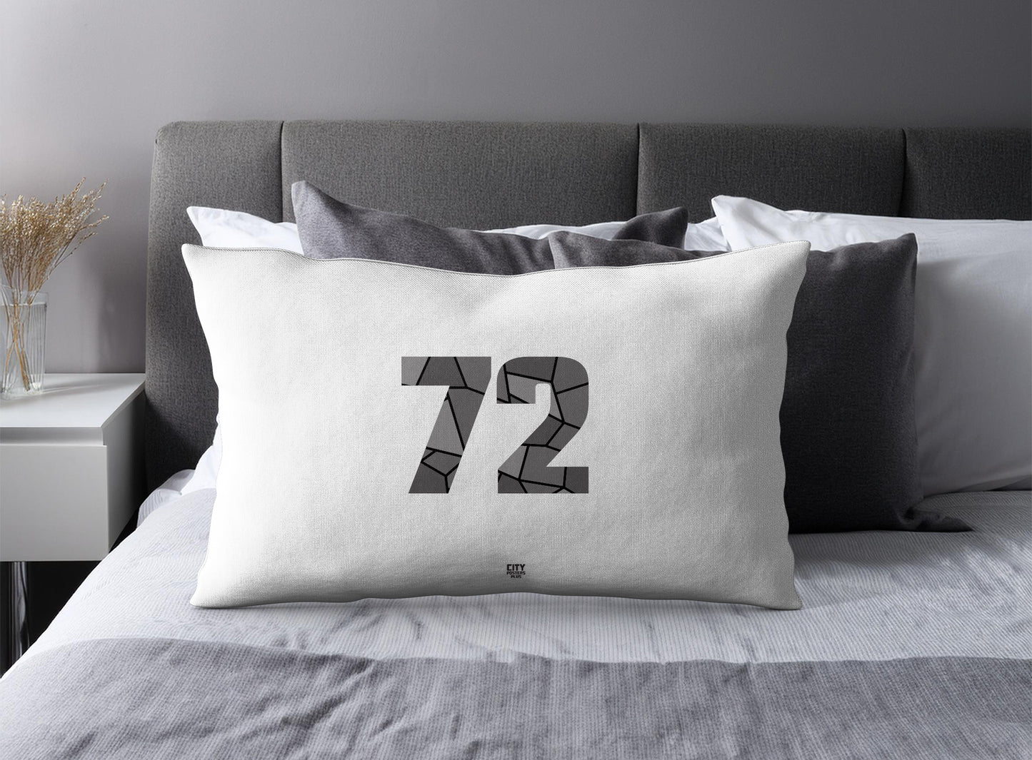 Print Deliver Plus 72 Number Pillow Case and Pillow Throw (White)