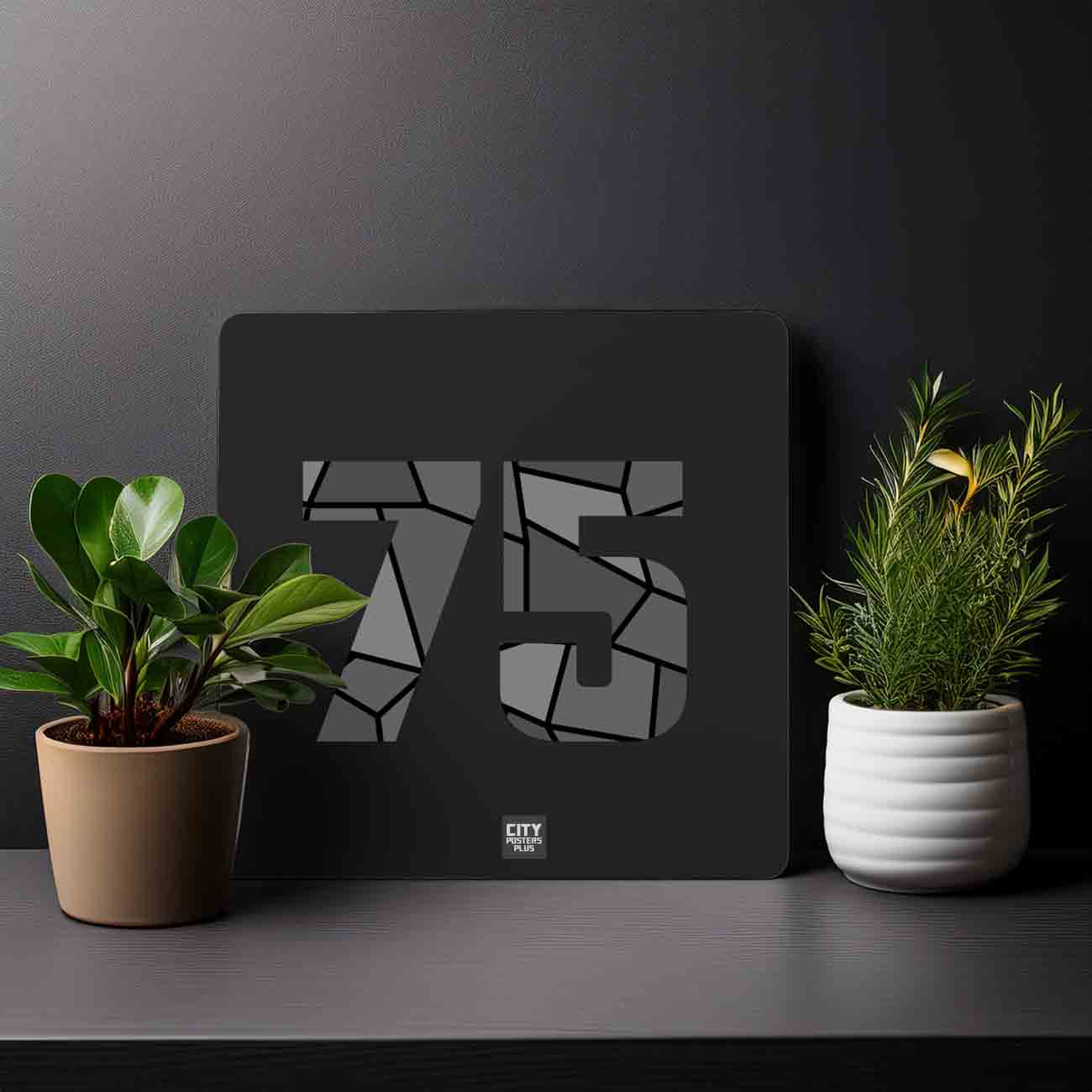 75 Number Mousepad (Black)