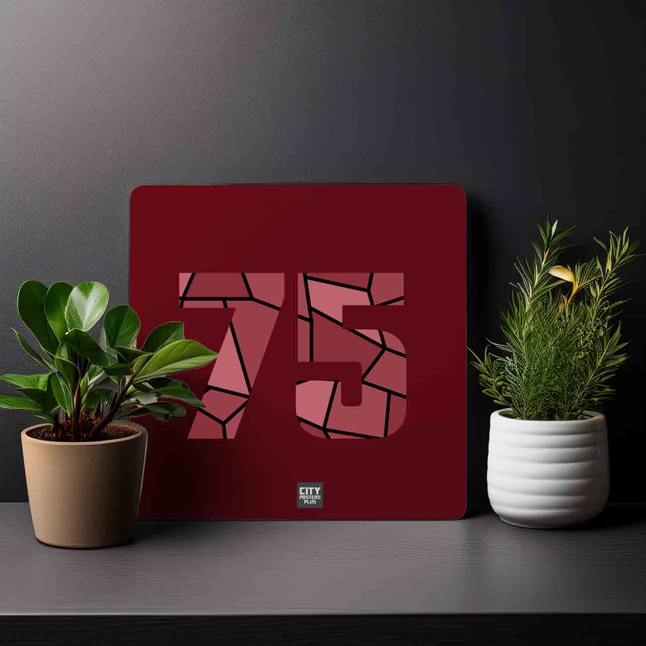 75 Number Mousepad (Maroon)