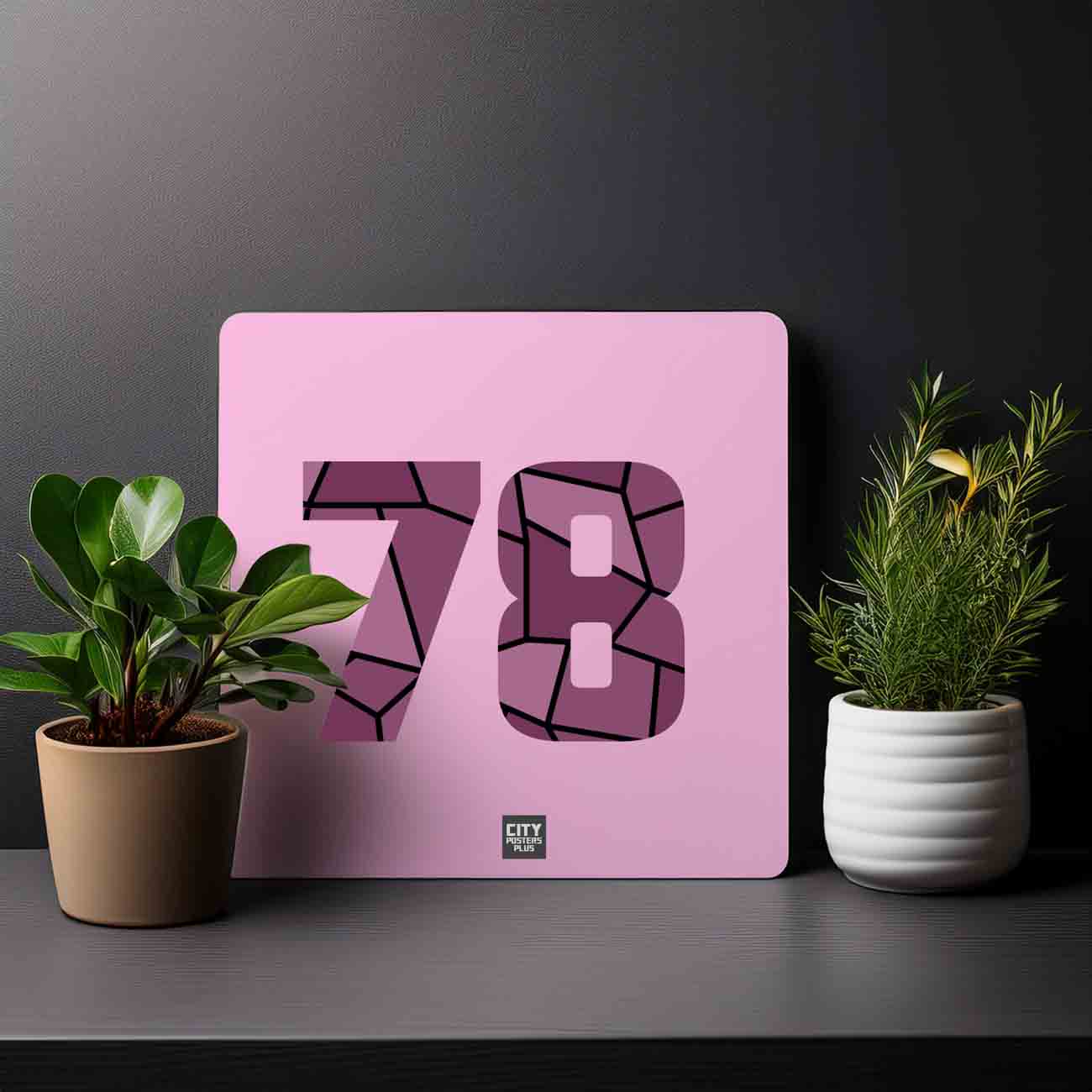 78 Number Mousepad (Light Pink)