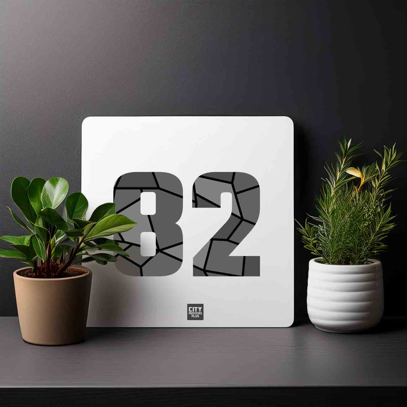 82 Number Mousepad (White)