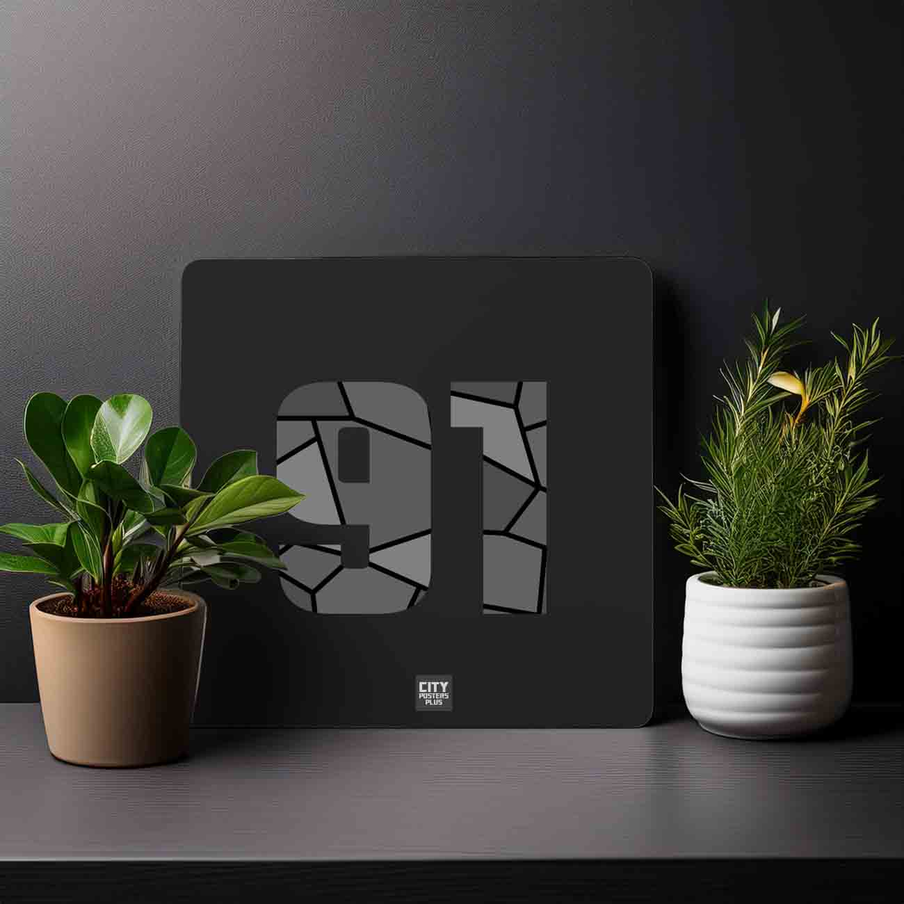 91 Number Mousepad (Black)