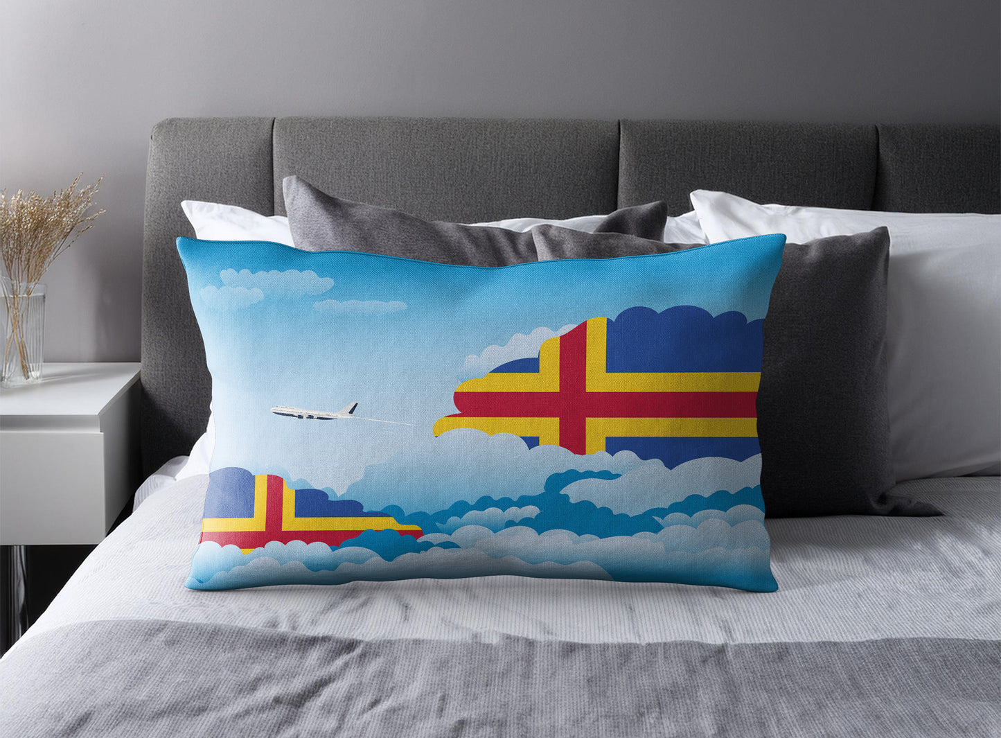Aland Day Clouds Pillow Case and Pillow Throw