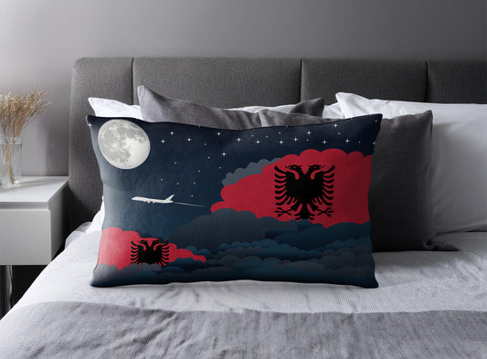 Albania Night Clouds Pillow Case and Pillow Throw