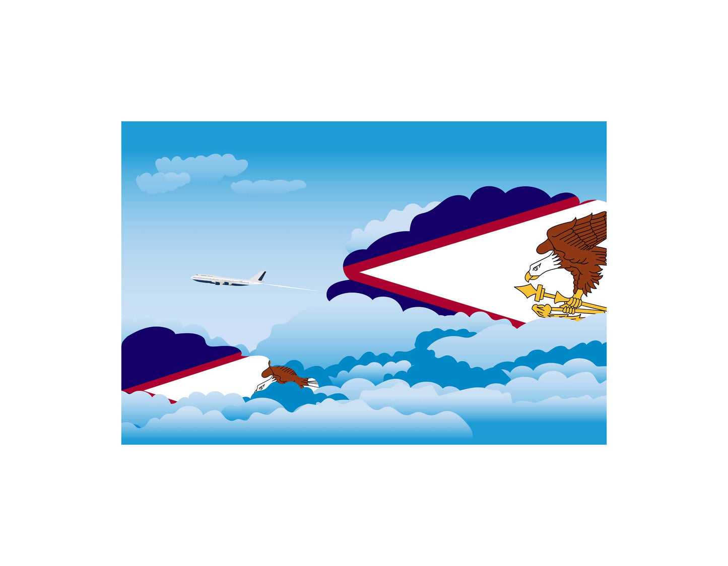 American Samoa Day Clouds Blanket Throw