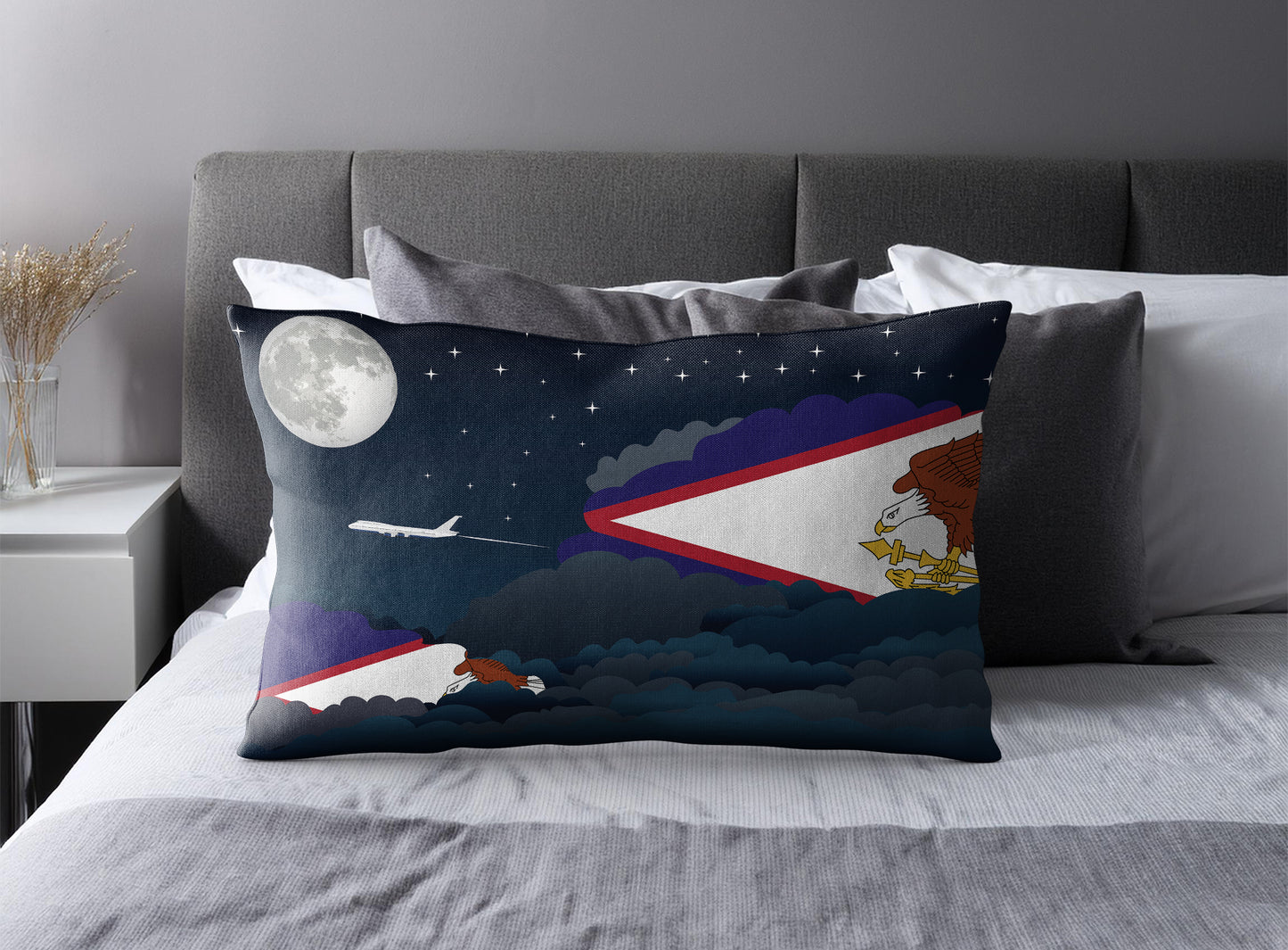 American Samoa Night Clouds Pillow Case and Pillow Throw