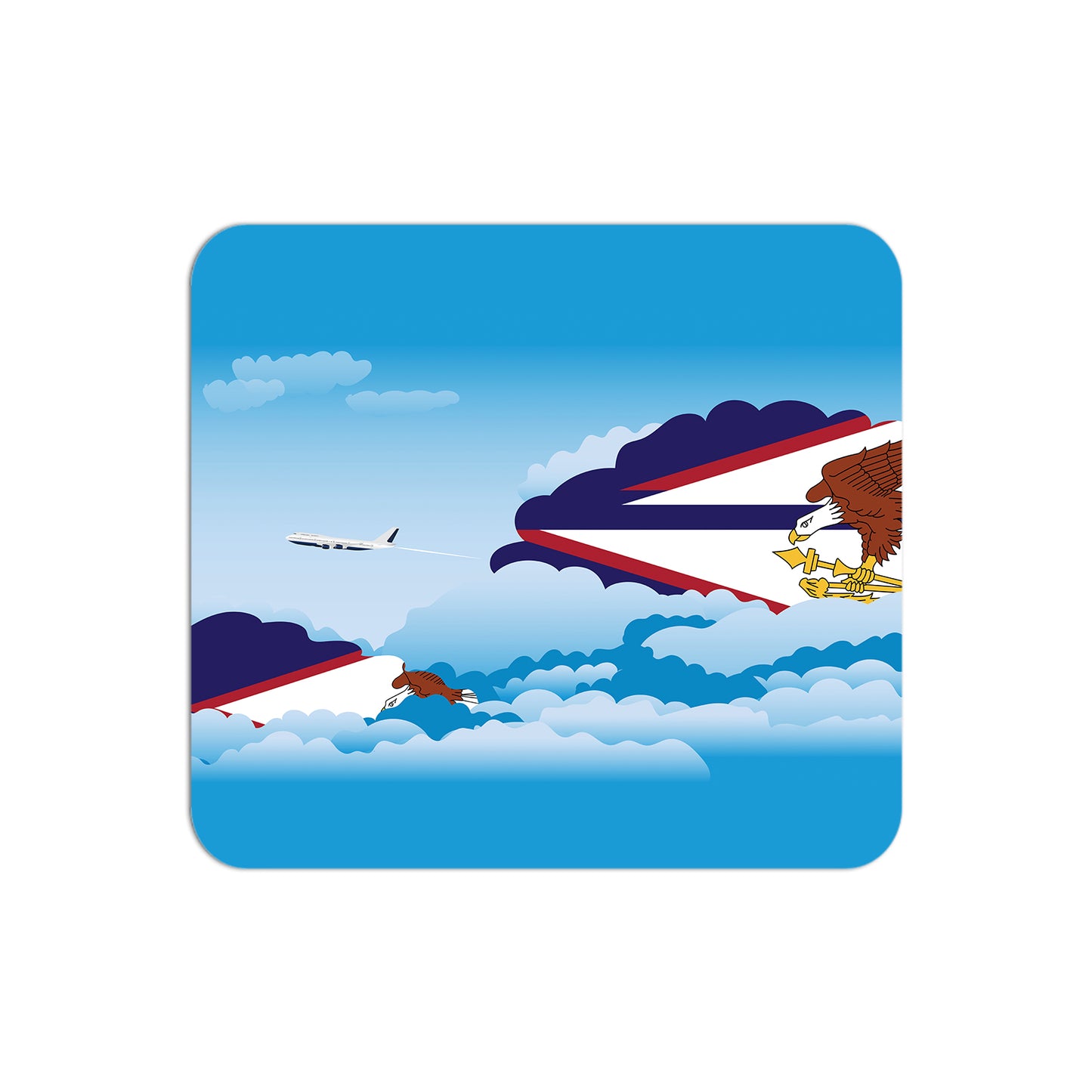 American Samoa Airplane Airport Flight Day Clouds Mousepad