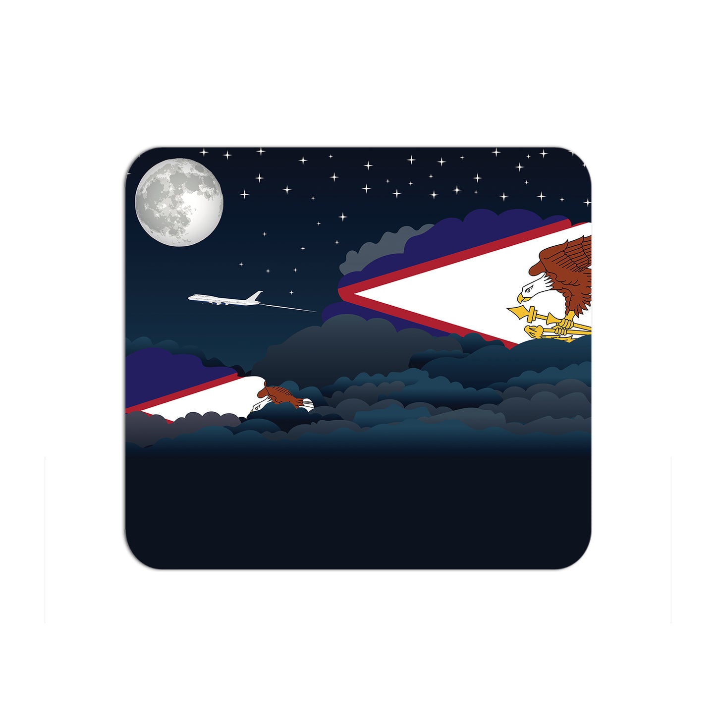 American Samoa Airplane Airport Flight Night Clouds Mousepad