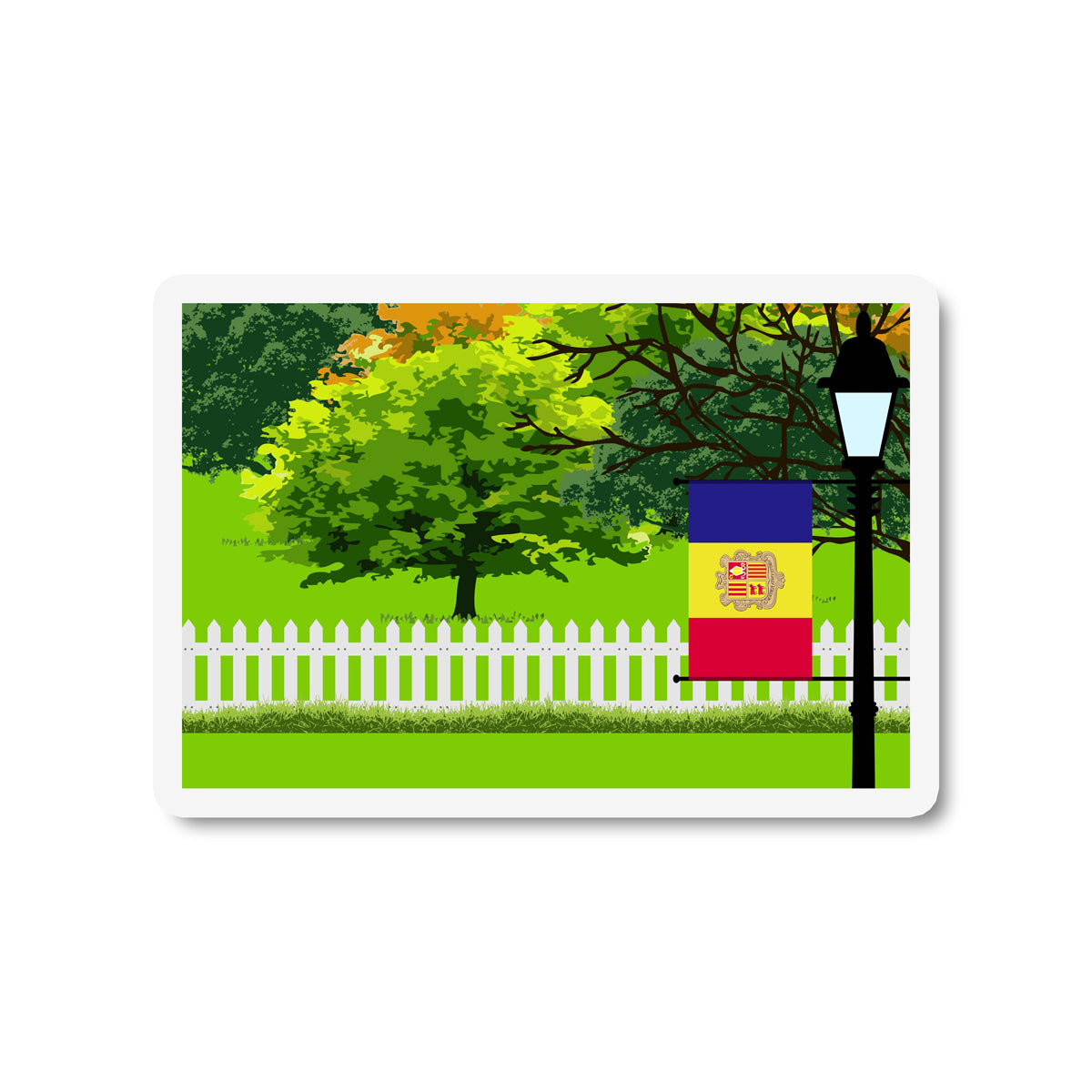 Andorra Trees Street Lamp Fridge Magnet