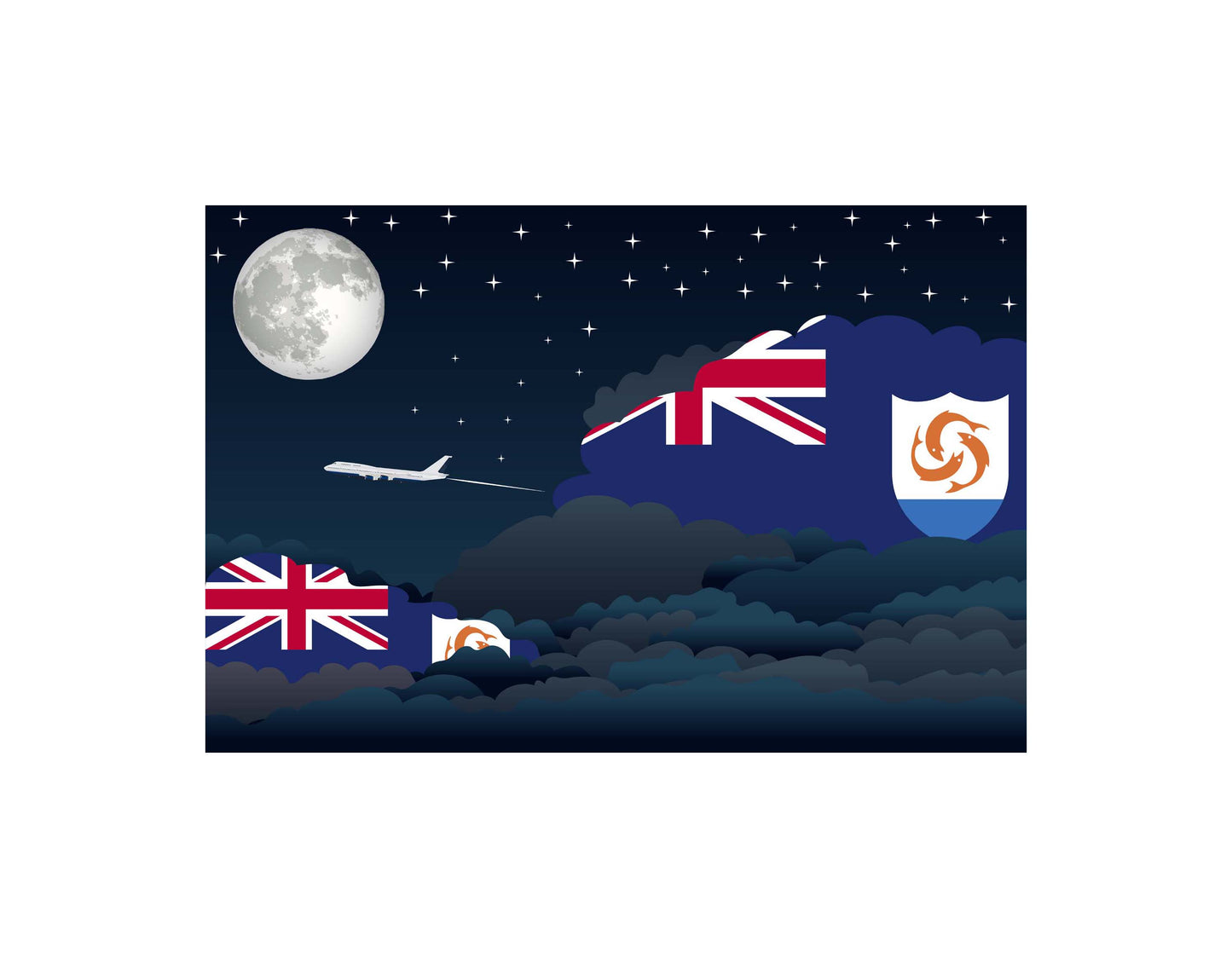 Anguilla Night Clouds Blanket Throw