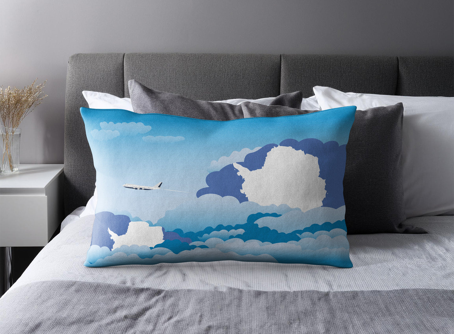 Antarctica Day Clouds Pillow Case and Pillow Throw