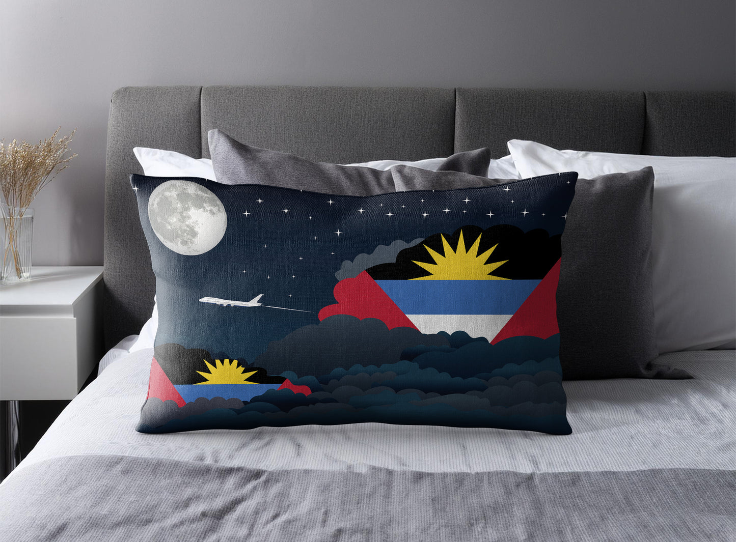 Antigua Case and Barbuda Night Clouds Pillow Case and Pillow Throw
