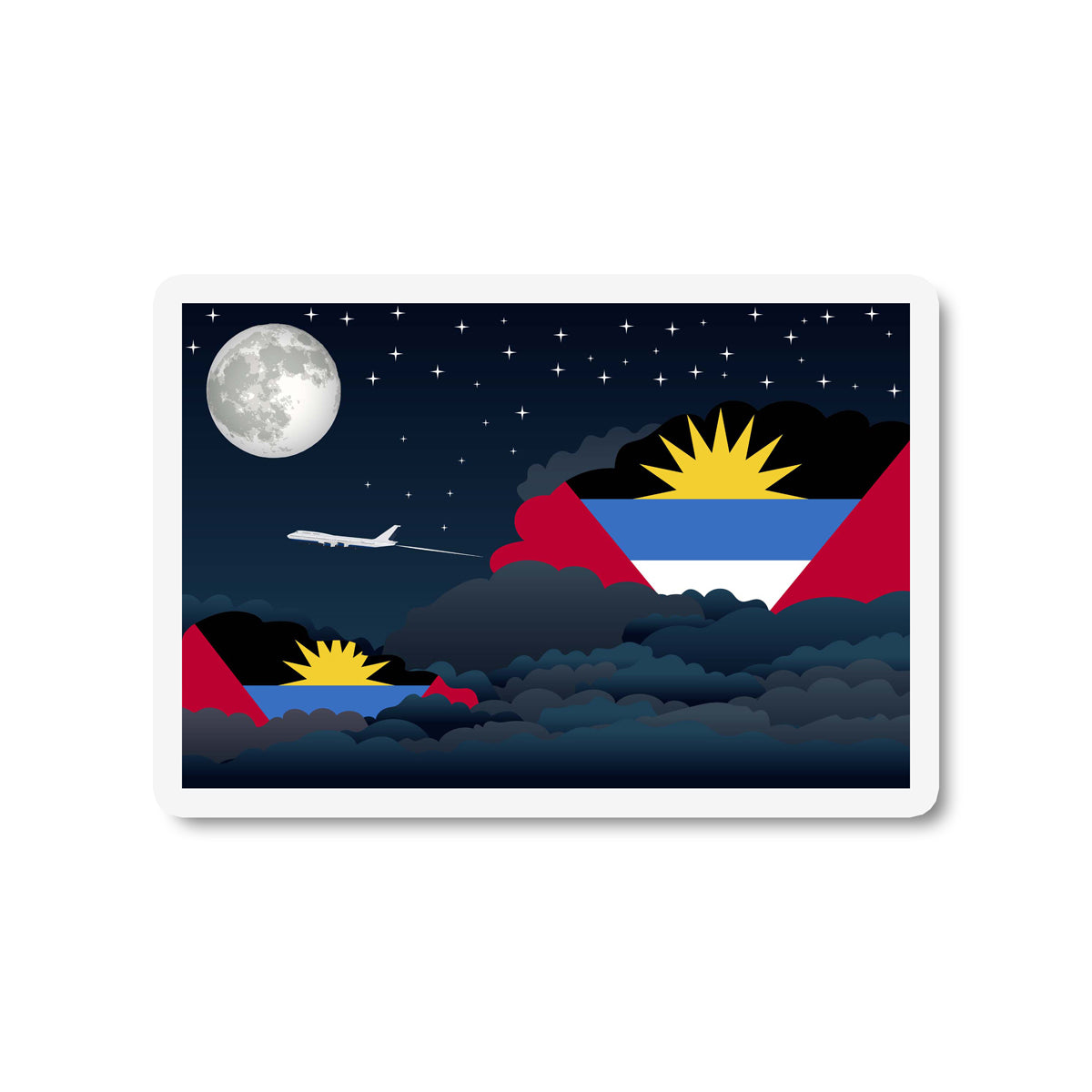 Antigua and Barbuda Night Clouds Sticker