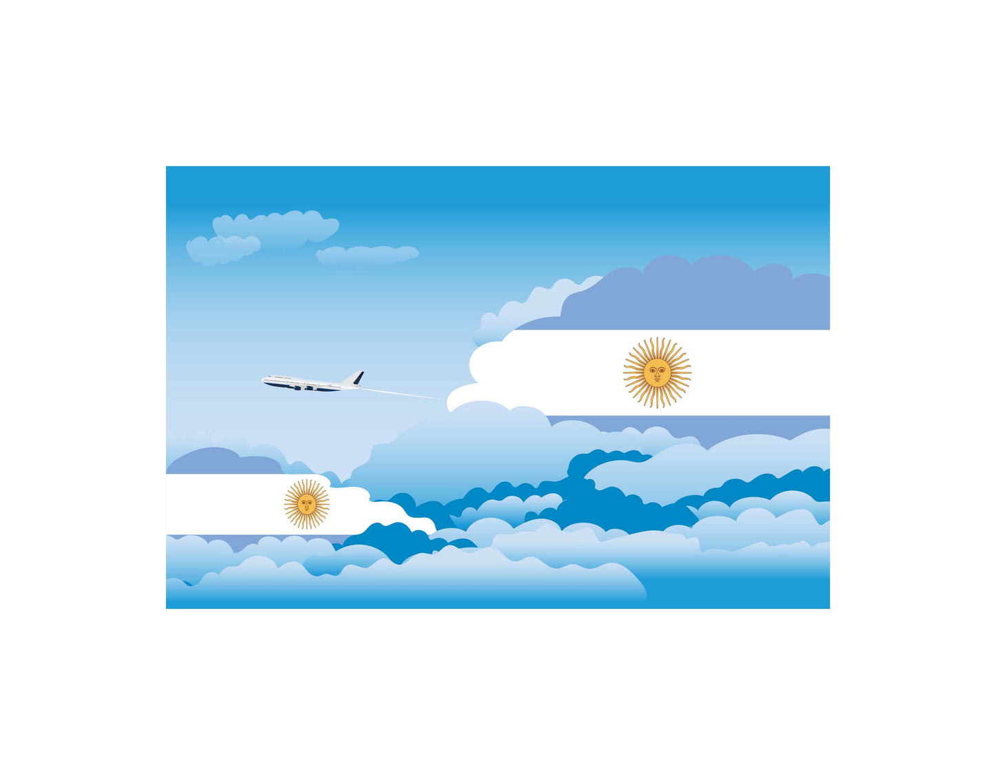 Argentina Day Clouds Blanket Throw