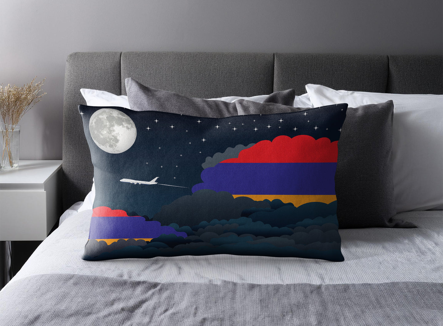 Armenia Night Clouds Pillow Case and Pillow Throw
