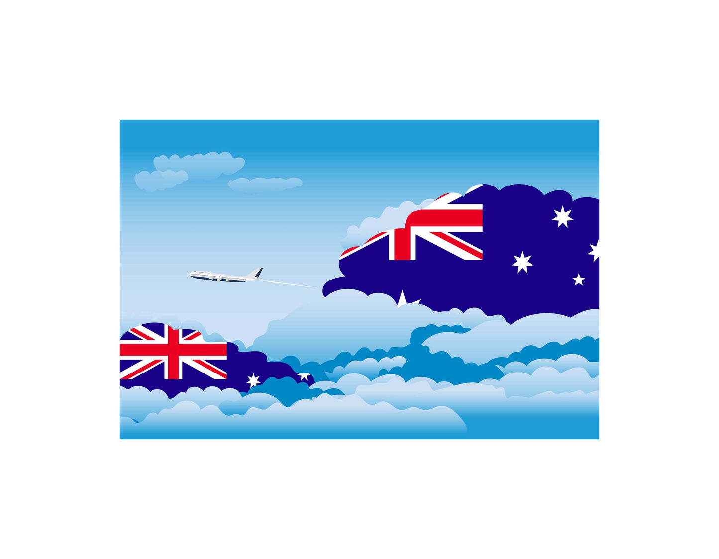 Australia Day Clouds Blanket Throw