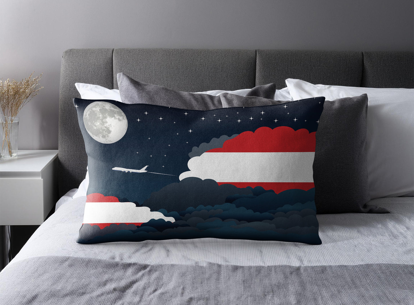 Austria Night Clouds Pillow Case and Pillow Throw