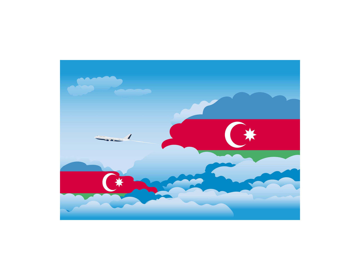 Azerbaijan Day Clouds Blanket Throw