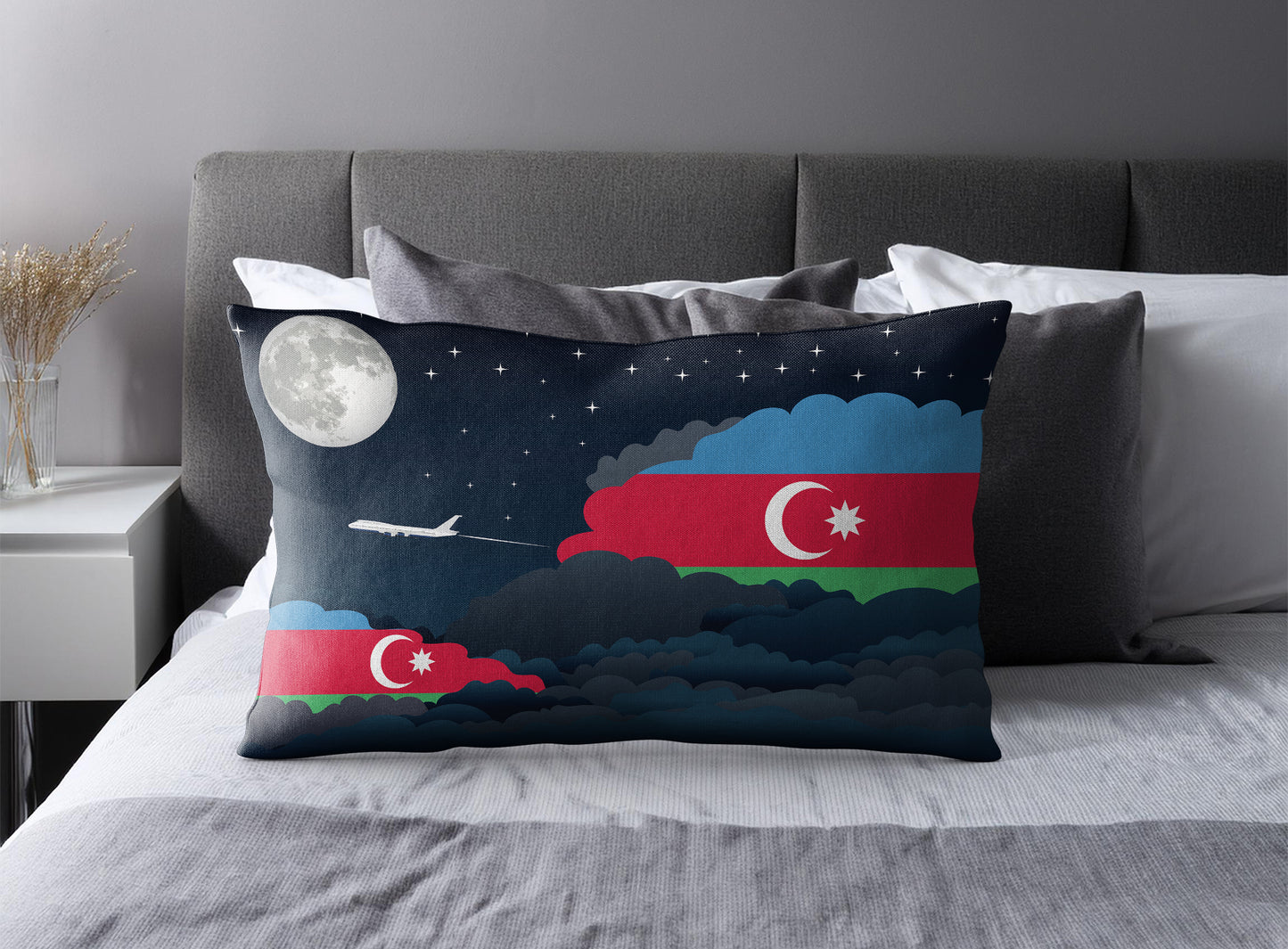 Azerbaijan Night Clouds Pillow Case and Pillow Throw