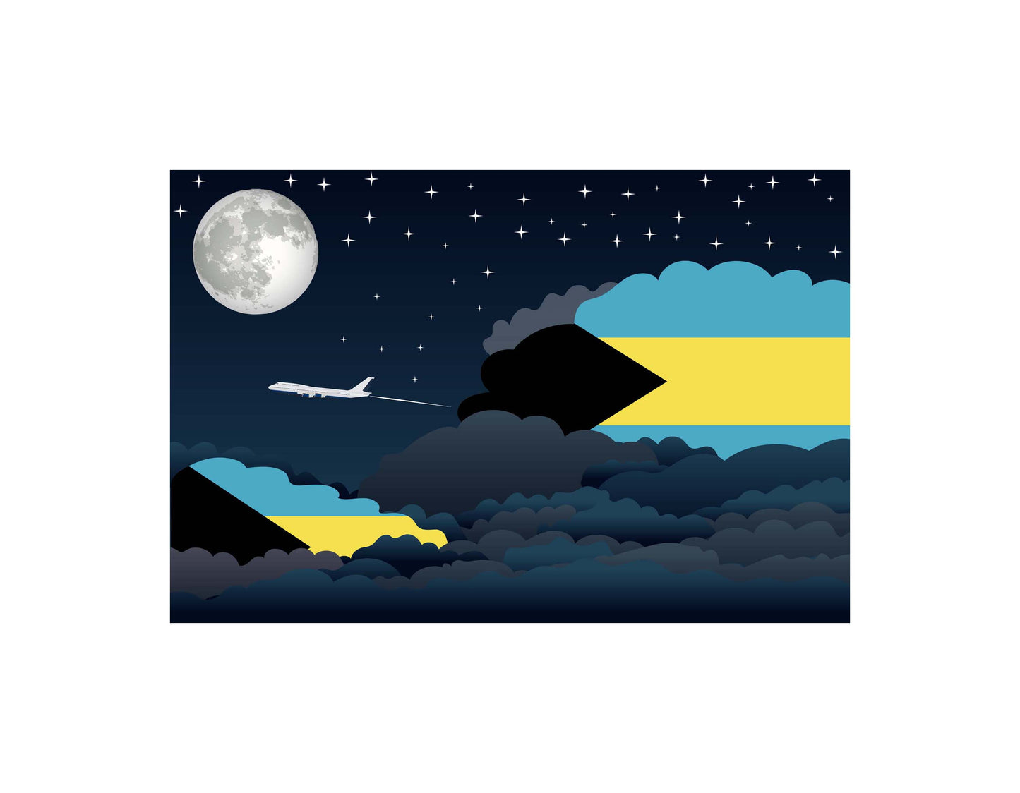 Bahamas Night Clouds Blanket Throw