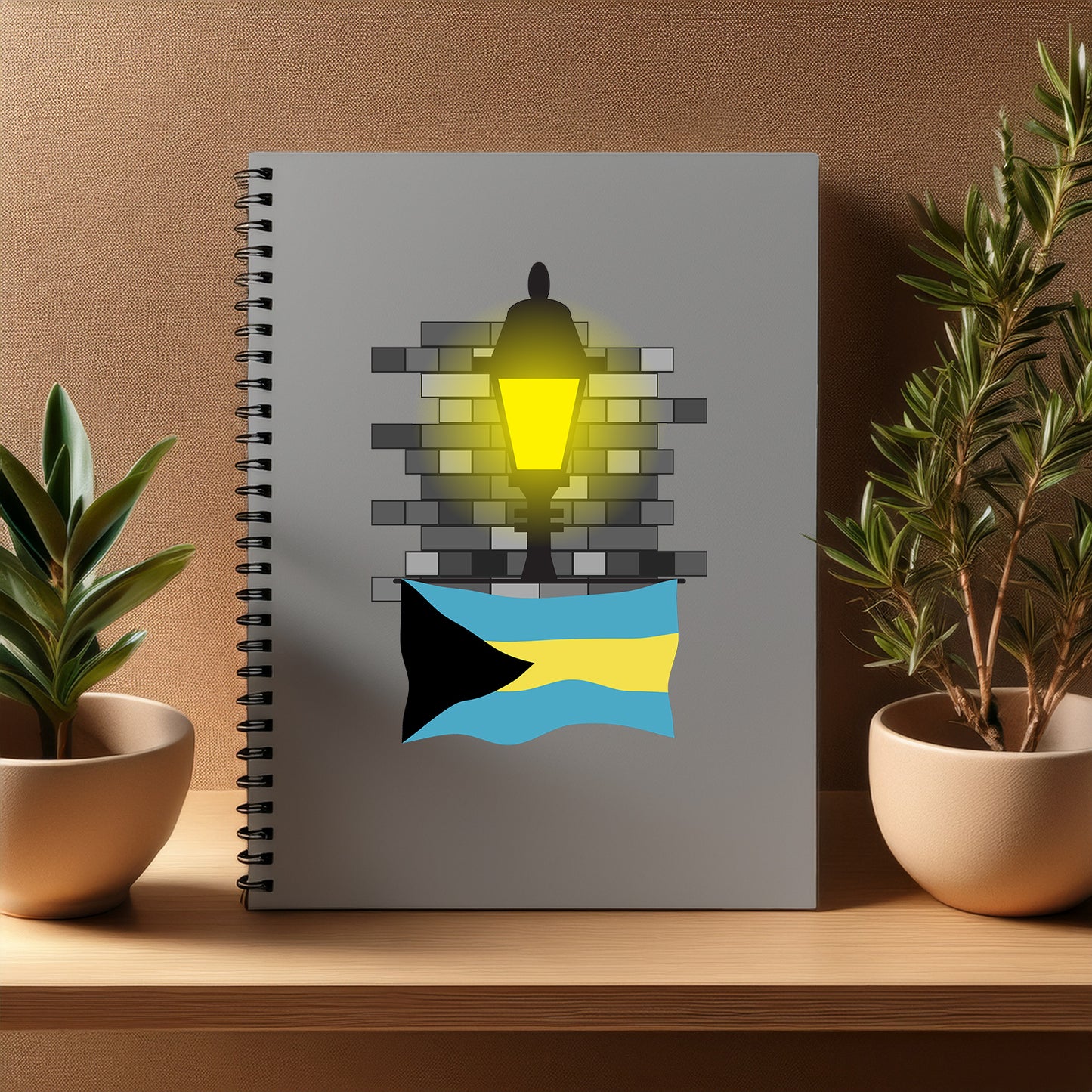 Bahamas Street Lamp Bricks Notebook