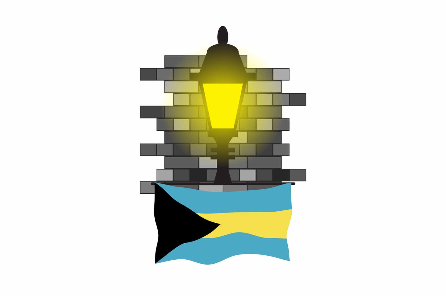 Bahamas Street Lamp Bricks Fridge Magnet