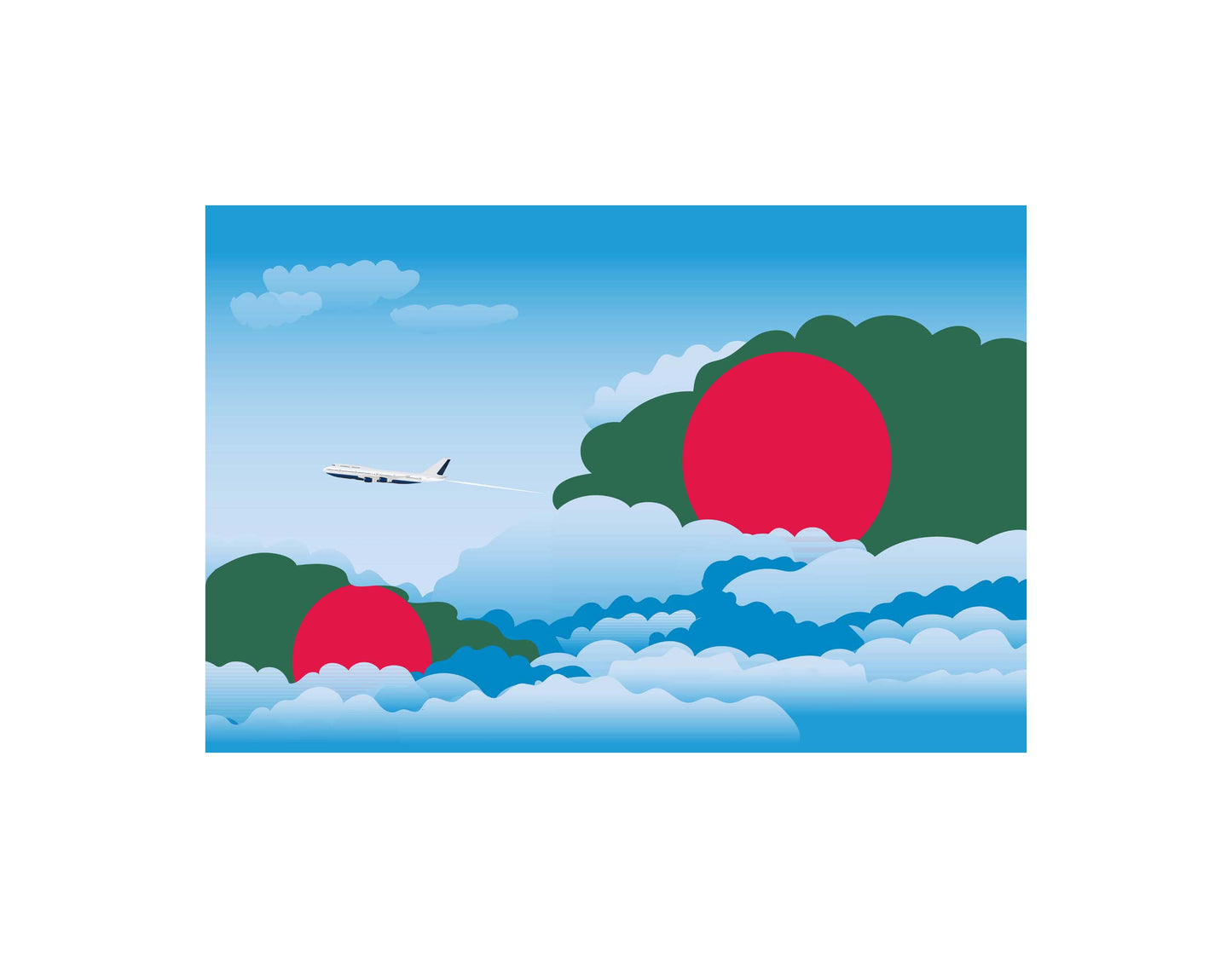 Bangladesh Day Clouds Blanket Throw