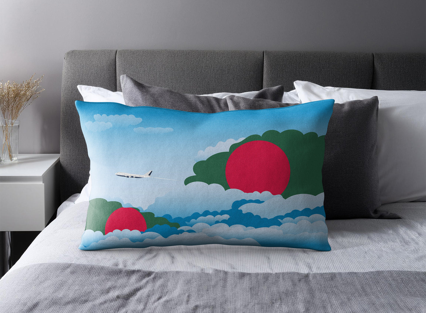 Bangladesh Day Clouds Pillow Case and Pillow Throw