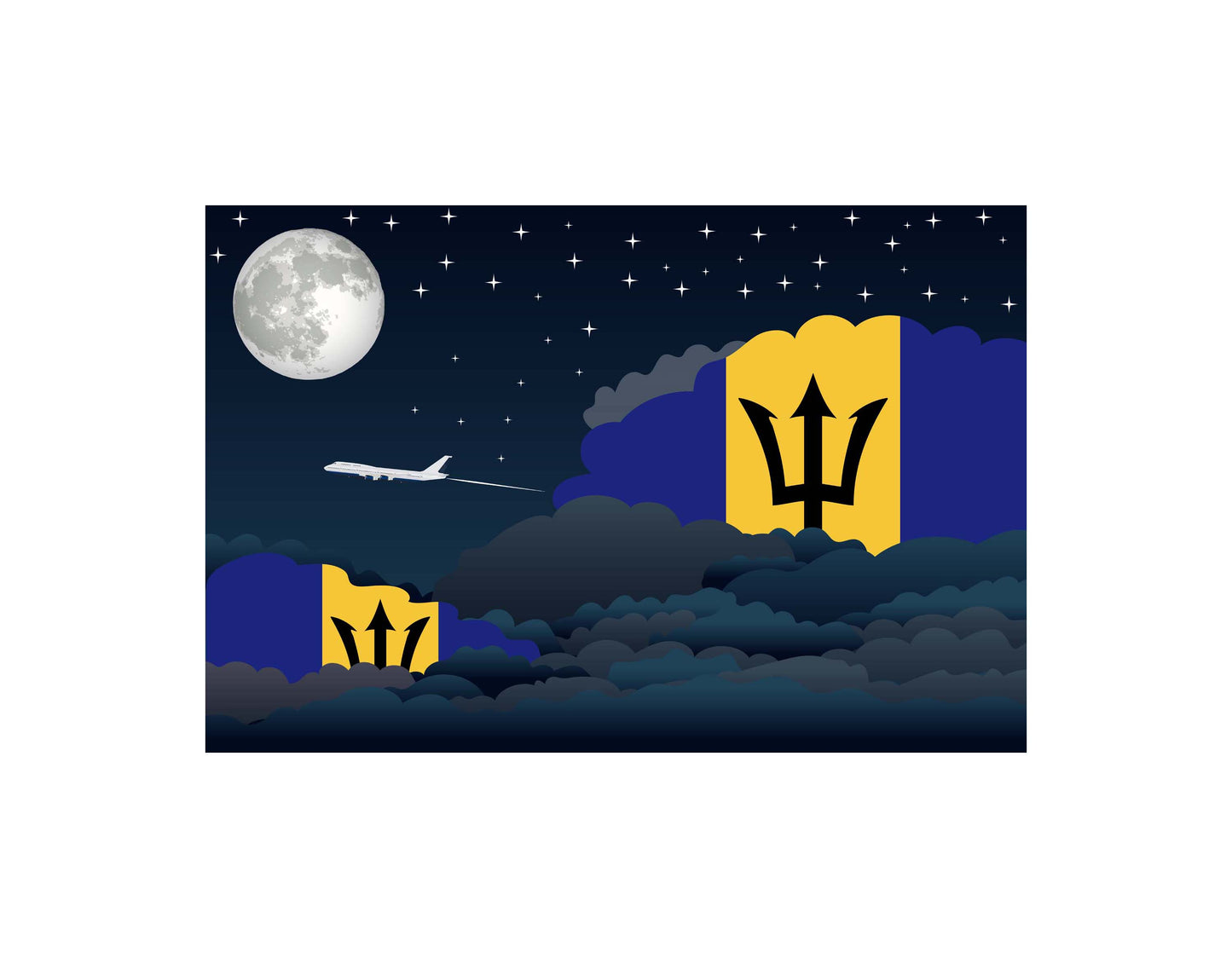 Barbados Night Clouds Blanket Throw