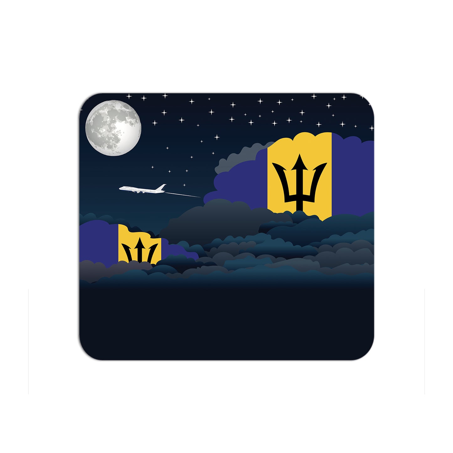 Barbados Airplane Airport Flight Night Clouds Mousepad