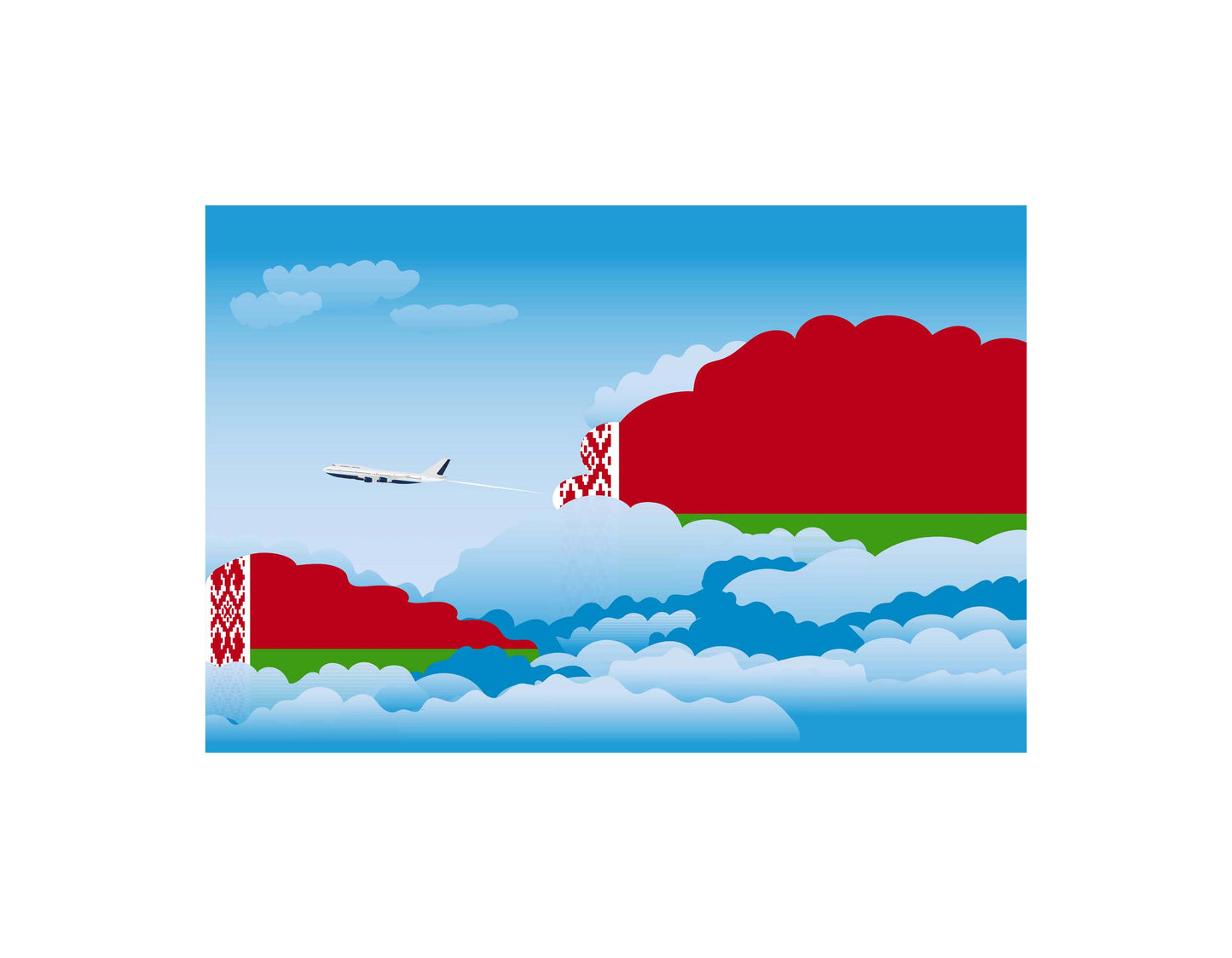 Belarus Day Clouds Blanket Throw