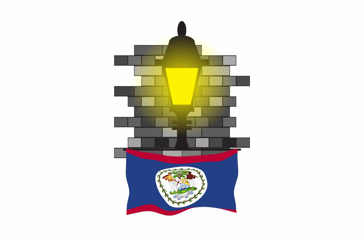 Belize Street Lamp Bricks Fridge Magnet