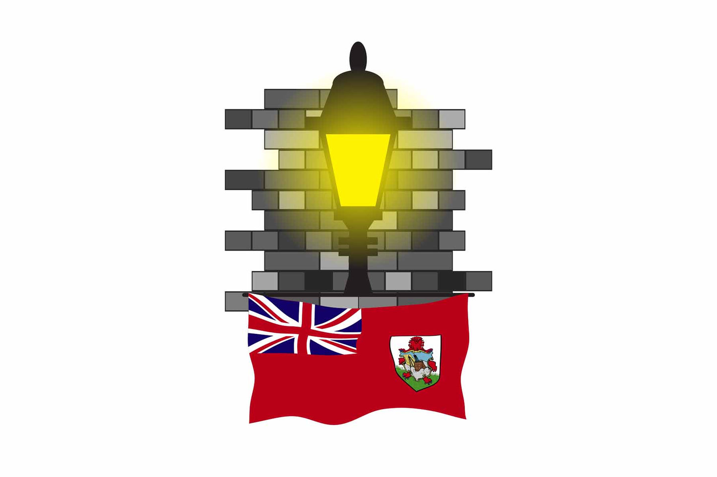 Bermuda Street Lamp Bricks Fridge Magnet