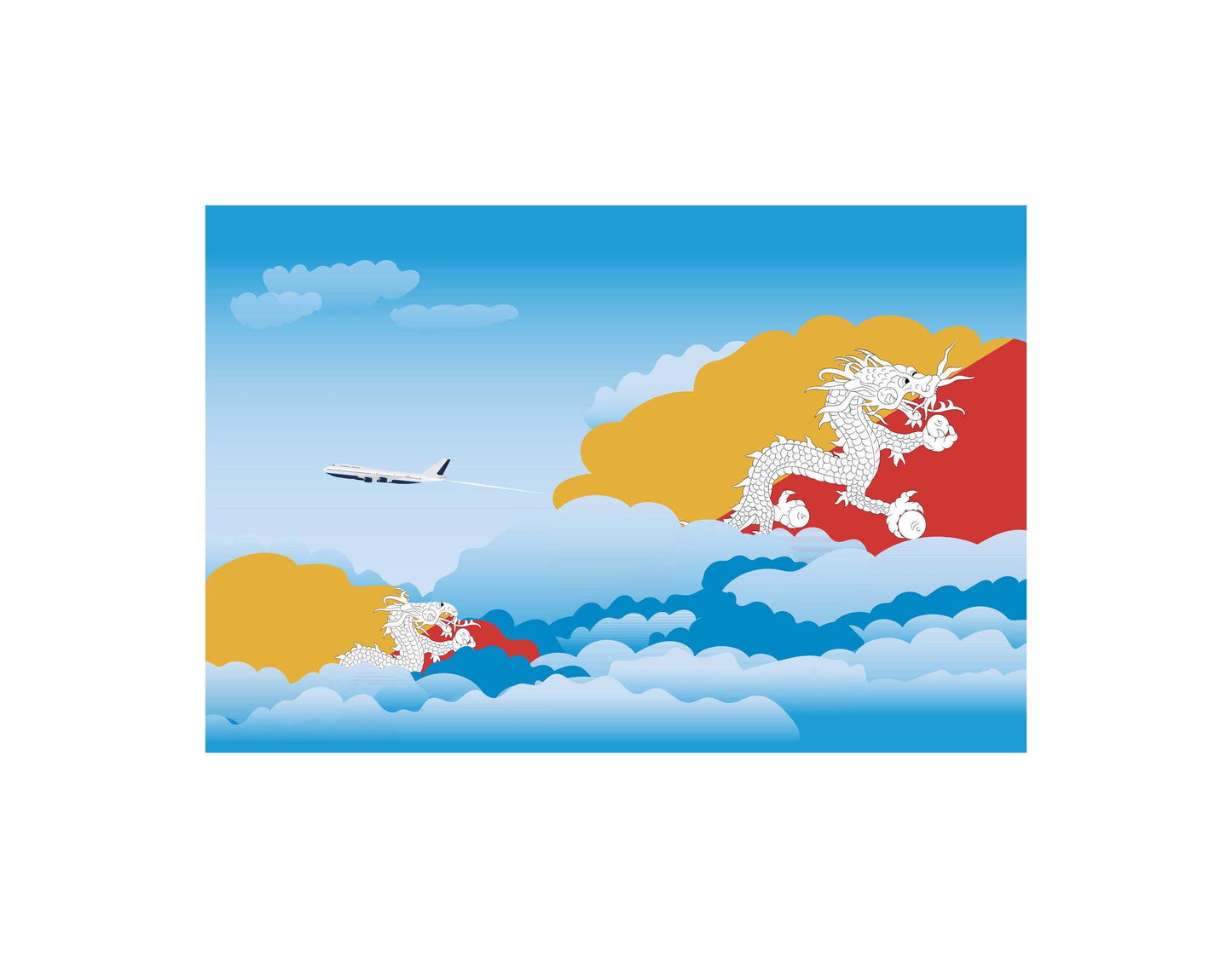 Bhutan Day Clouds Blanket Throw