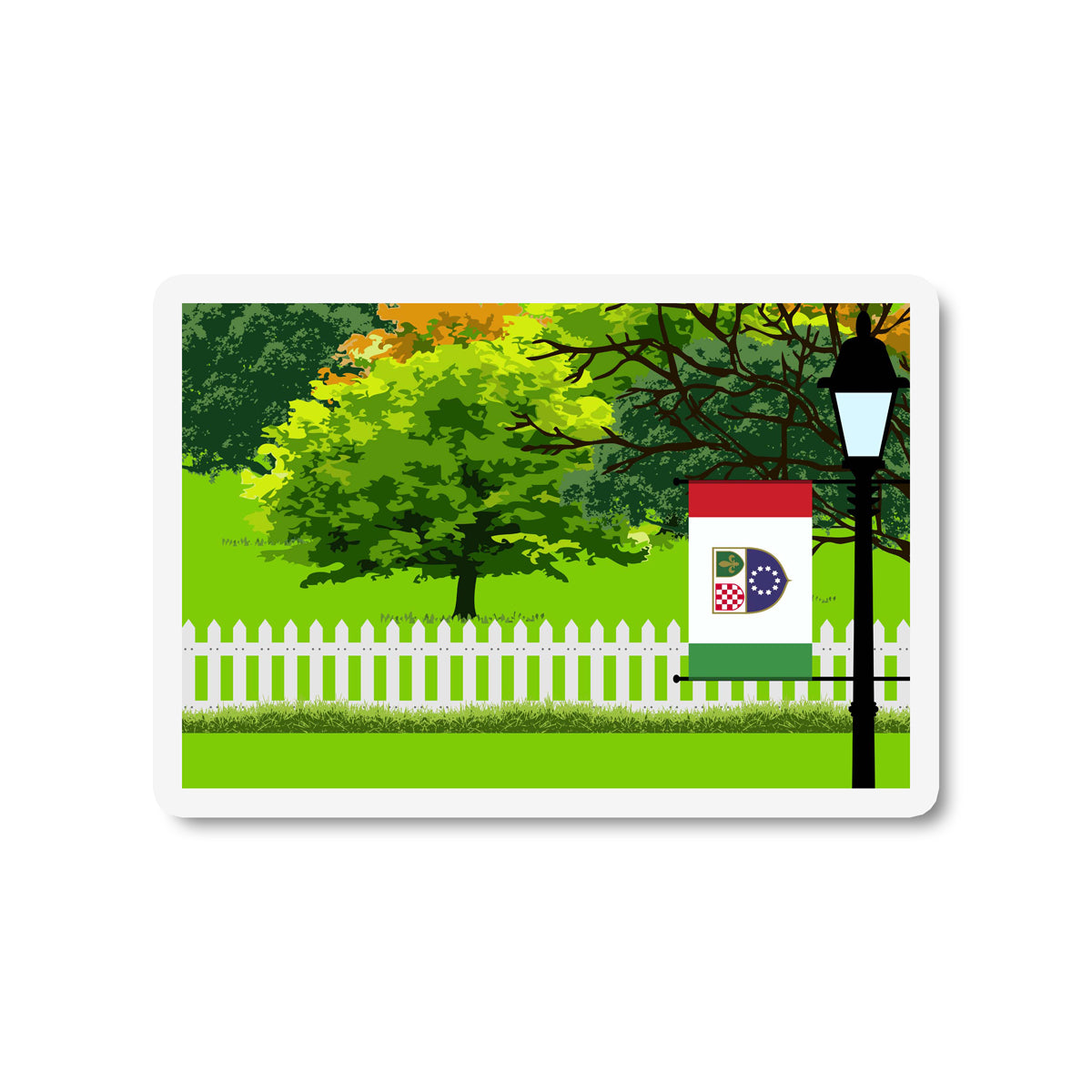 Bosnia Herzegovina Federation of Trees Street Lamp Fridge Magnet