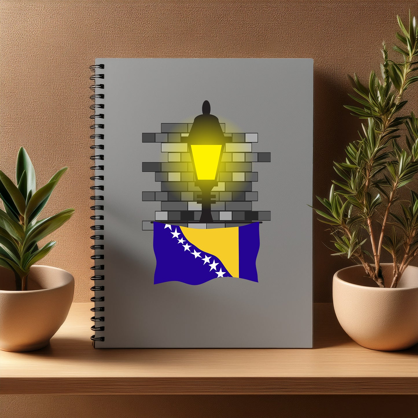 Bosnia and Herzegovina Street Lamp Bricks Notebook