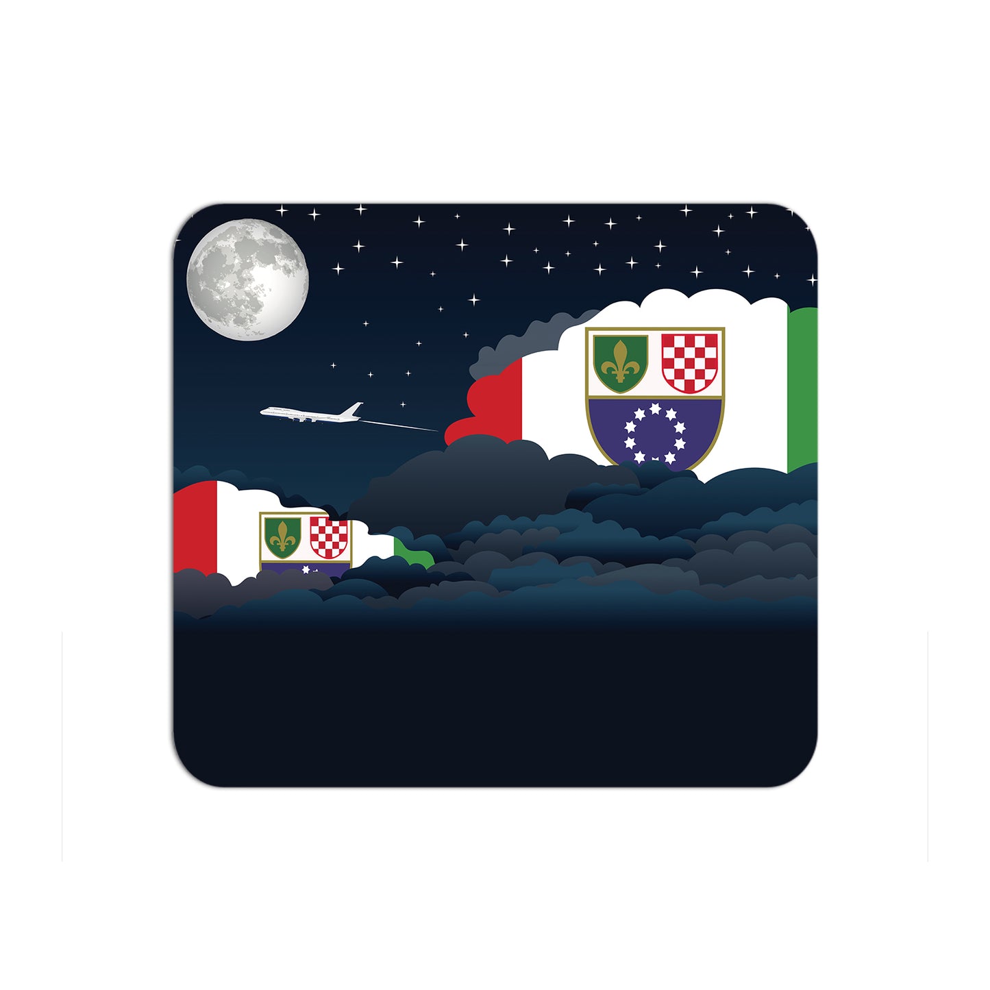 Bosnia and Herzegovina Federation of Airplane Airport Flight Night Clouds Mousepad